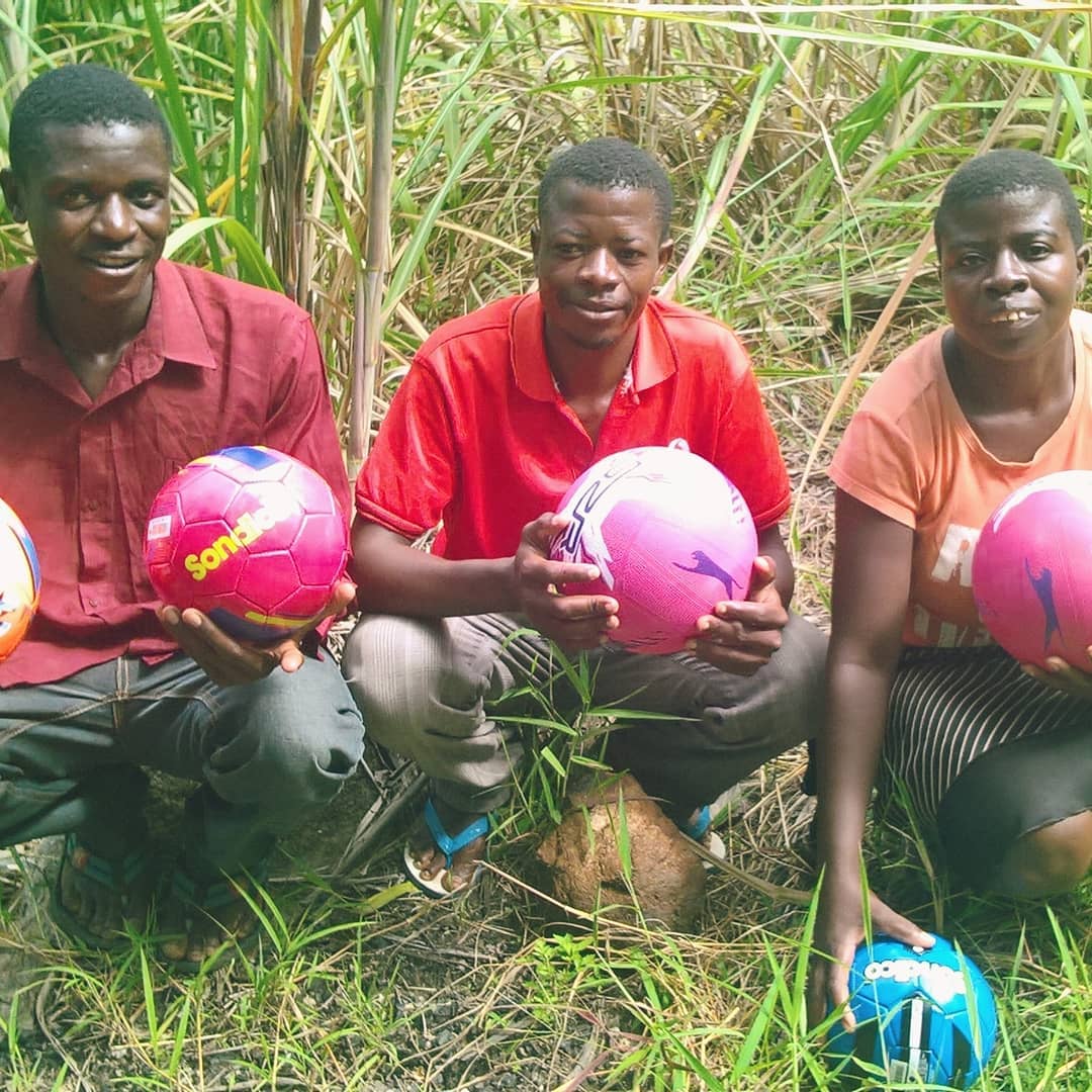 footballs and netballs